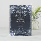 Invitation Éclairage d'argent pourpre doux 16 16e (Debout devant)