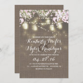 Invitation Éclairage de chaîne Mason Jars Rustique Mariage Bu (Devant / Derrière)