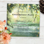 Invitation Éclairage Étincelle Plage Engagement Fête Invitati