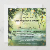Invitation Éclairage Étincelle Plage Engagement Fête Invitati (Devant)