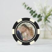 Invitation Éclairage Mariage de jeton noir off blanc (Debout devant)