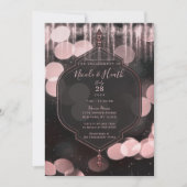 Invitation Éclairage noir rose Fiançailles mystique (Devant)