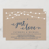Invitation Éclairage rustique à cordes de ferme, Mariage de m (Devant / Derrière)