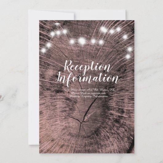 Invitation Éclairage rustique du journal Mariage Script éléga (Dos)