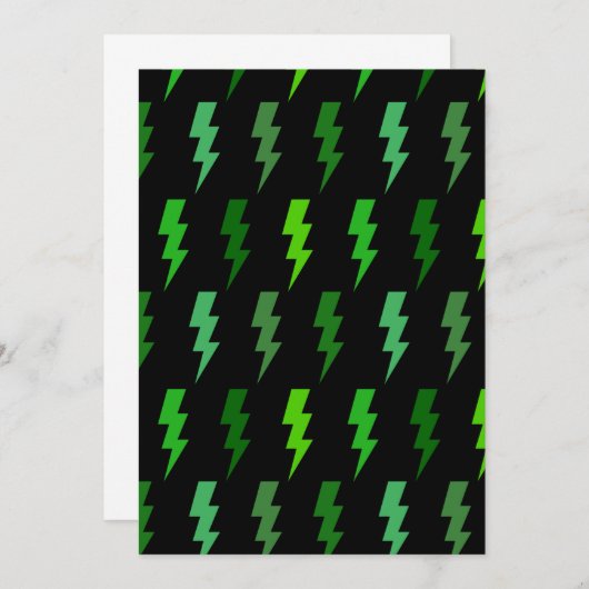 Invitation Éclairage vert Éclat Électrique Tempête Tonnerre (Devant / Derrière)