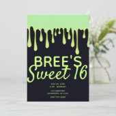Invitation Éclairage vert goutte à goutte Halloween Sweet 16  (Debout devant)