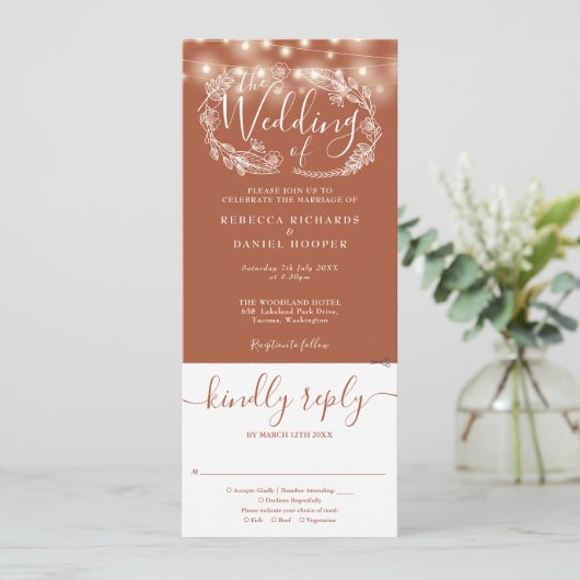 Invitation Éclairages À Chaînes En Terracotta Tout En Un Mari (Debout devant)