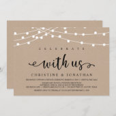 Invitation Éclairages Rustiques À Chaînes De Ferme, Elopement (Devant / Derrière)