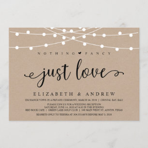 Invitation Éclairages Rustiques À Chaînes De Ferme, Elopement