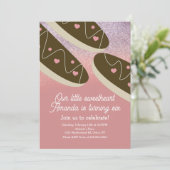 Invitation Éclairs Donuts Faux Paillettes Saint-Valentin   (Debout devant)