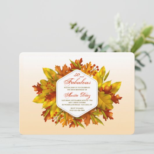 Invitation Éclat d'automne (Debout devant)
