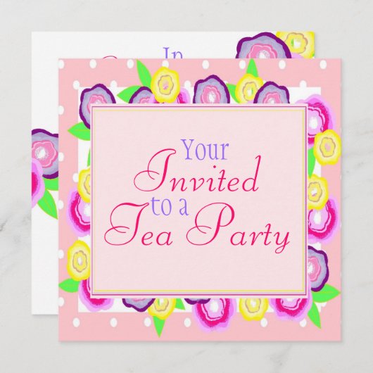 Invitation Éclat floral (Devant / Derrière)