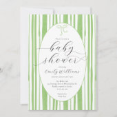 Invitation Eclectique Peint Grandes Baby shower Vert (Devant)