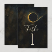 Invitation Éclipse de poussière d'étoile dorée Mariage célest (Devant / Derrière)