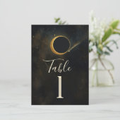 Invitation Éclipse de poussière d'étoile dorée Mariage célest (Debout devant)