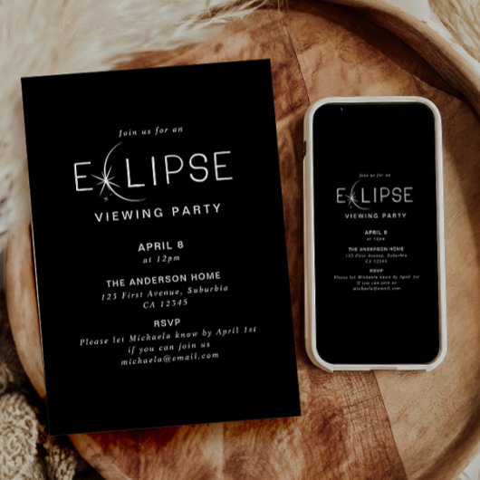 Invitation Éclipse Solaire 2024 Fête de Regard de l'Éclipse