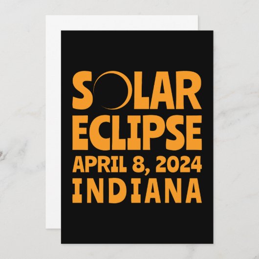 Invitation Éclipse solaire 2024 Indiana (Devant / Derrière)