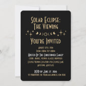 Invitation Éclipse Solaire 2026 Soirée Étoile Céleste Or Noir (Dos)
