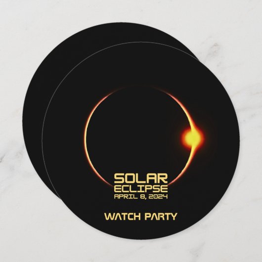 Invitation Éclipse solaire 8 avril 2024 (Devant / Derrière)