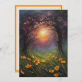 Invitation Éclipse solaire Affichage de la partie Fleurs enti (Devant / Derrière)