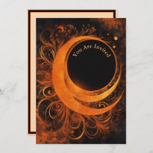 Invitation Éclipse solaire - Partie d'affichage entièrement p