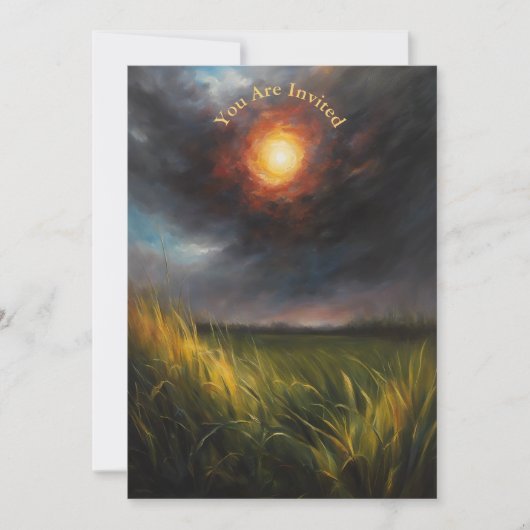 Invitation Éclipse solaire - Partie d'affichage entièrement p (Devant)