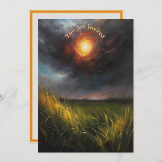 Invitation Éclipse solaire - Partie d'affichage entièrement p (Devant / Derrière)