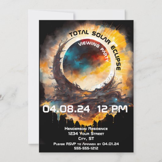 Invitation Eclipse solaire - Partie de visualisation personna (Devant)