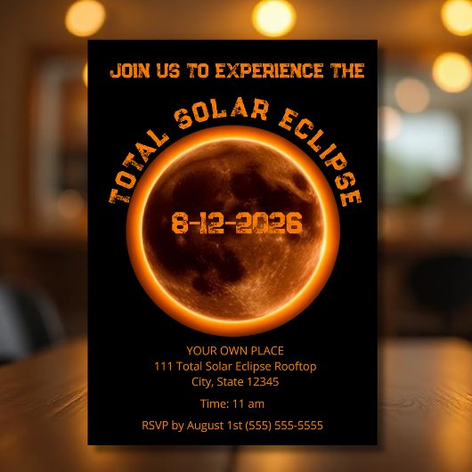 Invitation Éclipse solaire totale 2026