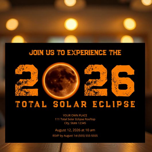 Invitation Éclipse solaire totale 2026