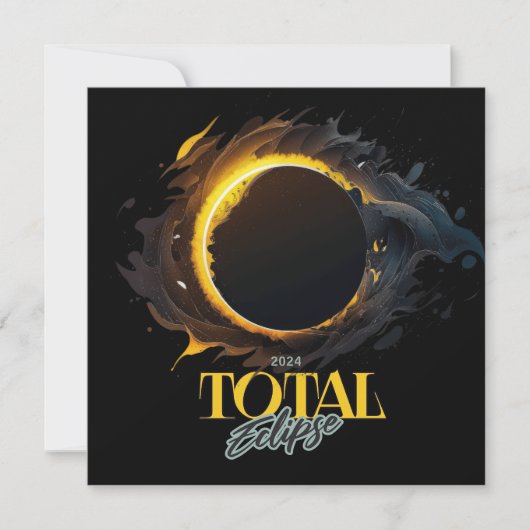 Invitation Éclipse solaire totale 8 avril 2024 Noir cosmique (Devant)