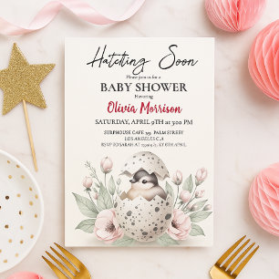 Invitation Éclosion imminente Baby Shower Rustique poussin