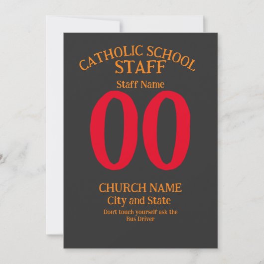 Invitation École catholique ne vous touchez pas vous-même (Devant)