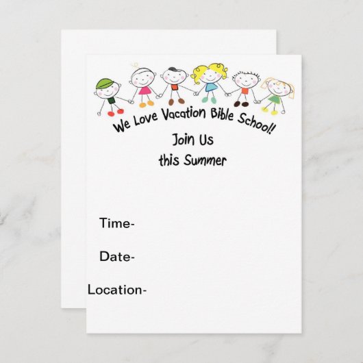 Invitation École de Bible Vacances (Devant / Derrière)