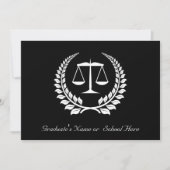 Invitation École de droit Black/White Laurel (Devant)