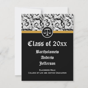 Invitation Ecole de droit de l'échelle de la justice noire/bl