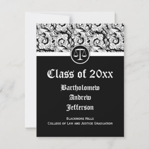 Invitation Ecole de droit de l'échelle de la justice noire/bl