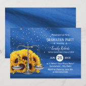 Invitation École de droit Rustique Tournesol Marine Bleu Grad (Devant / Derrière)