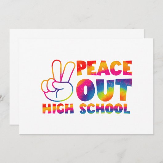 Invitation École de la sortie définitive Teinture Tie Dye Der (Devant / Derrière)