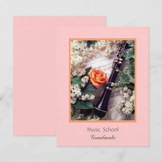 Invitation École de musique, diplômée (Devant / Derrière)