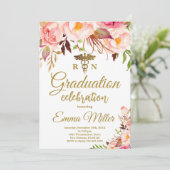 Invitation École de soins infirmiers Boho Floral et Gold Grad (Debout devant)