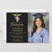 Invitation École de soins infirmiers Caduceum Rose Noir (Devant)