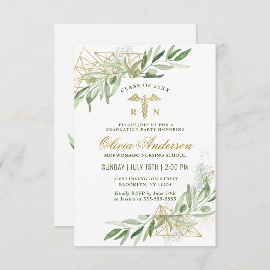 Invitation École de soins infirmiers de la Branche de l'Olivi (Devant / Derrière)