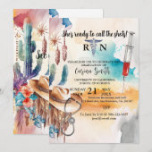 Invitation École de soins infirmiers Graduation Western Cowbo (Devant / Derrière)