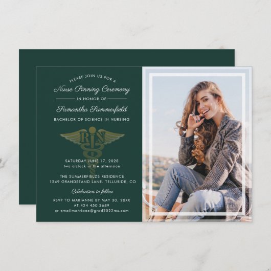 Invitation École de soins infirmiers - Photo Graduation 2025  (Devant / Derrière)