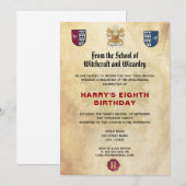 Invitation École de sorcières et sorciers Fête d'anniversaire (Devant / Derrière)
