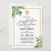 Invitation École dentaire Foliage botanique Dentiste Diplôme (Devant)