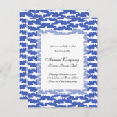 Invitation École des requins Funny Bleu et Blanc (Devant / Derrière)