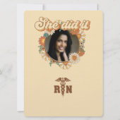 Invitation École d'infirmière super hippie personnalisée (Dos)