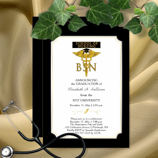 Invitation École d'infirmières et infirmiers BSN Graduation